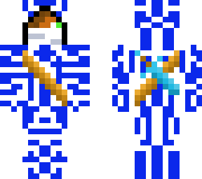 blue and white assasin