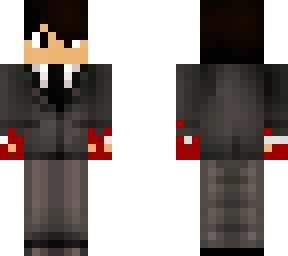 boy in suit, with bloody hands