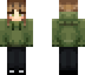 girl with green hoodie