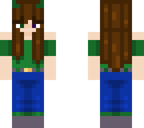 half ender man half daemon-green outfit