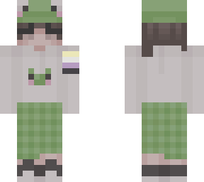 non binary  with short hair in frogi costume!