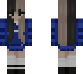 spilt dyed hair girl in school uniform