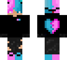 blue and pink devil boy