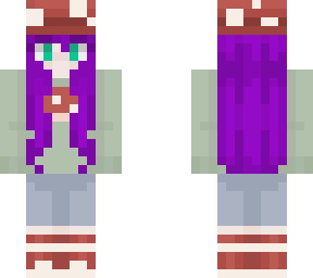 cottage core girl with purple hair