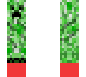 creeper with knife/ standing on a red block