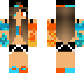 cute fire and water girl