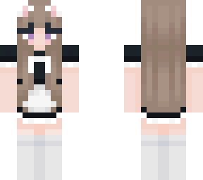 cute purple eyed cat girl maid costume