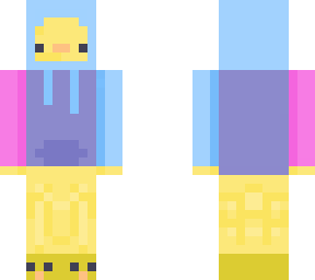 duck with colot=r block hoodie and hiden suit