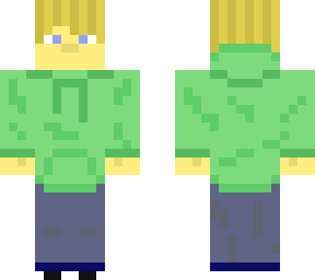 blond guy with navy green hoodie