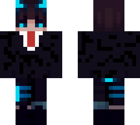 blue demon in a suite