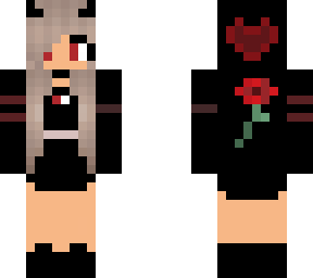 devil girl in a rose hoodie (fixed)