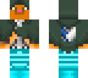 orange tabby cat in scout regiment (blue theme)