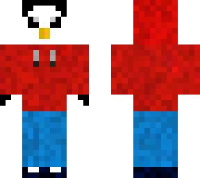 penguin with red hoodie