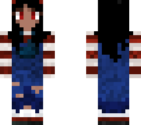 pigtail girl with overalls.