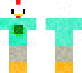 pollo con playera de tortuga