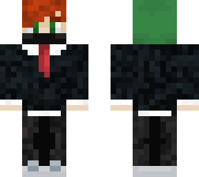 red haired dude with suit and hood