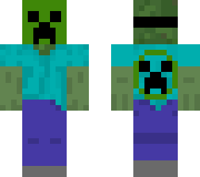 zombie dressed up as creeper