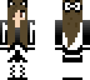 black and white cat girl