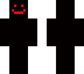 black character with red smile