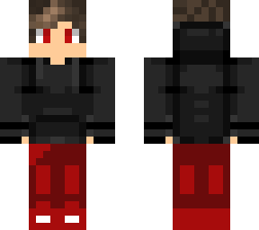 black hoodie gamer dude red eyes