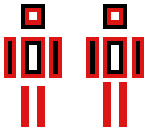 block red white black