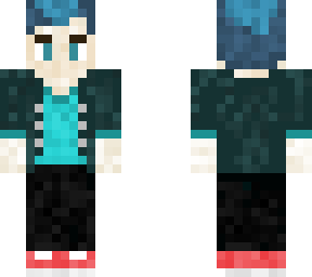 blue hair with jacket