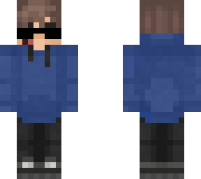 blue hoodie with glasses