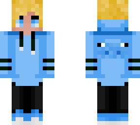 blue hoodie with pig design on back