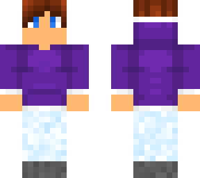 brown haired guy with purple hoodie