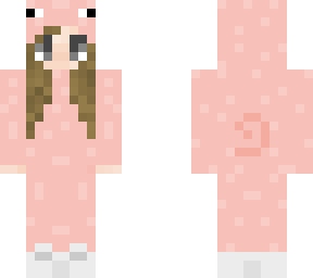 girl in pig onesie :)