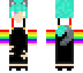 non-binary neko with two designs