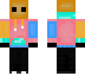 paper bag head colour block hoodie