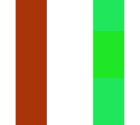 red blue and green blob