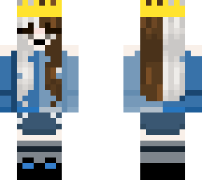 split hair girl with crown