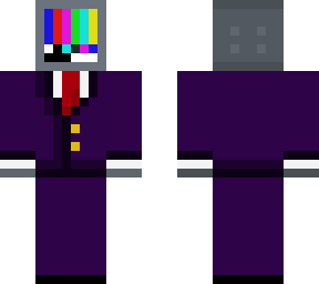 tv head purple suit person :d