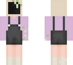 tv head with purple overalls and vines