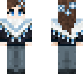 white and blue poncho