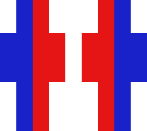 blue and red