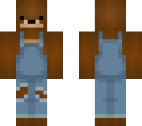 brown bear in a overall