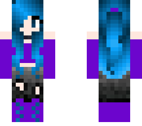 cute girl with blue hair