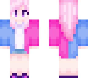 pink & blue gamer gal w/ cat headphones