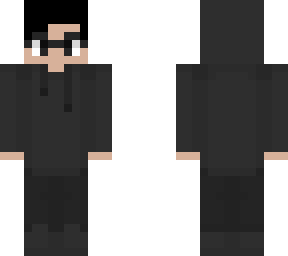 pure black with black glasses