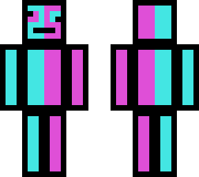 the cyan and pink skin