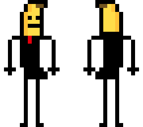 banana with a suit