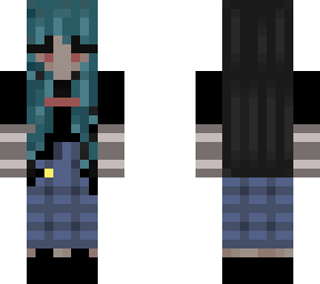 Blue Haired/Black Haired Girl Skin! | Minecraft Skin