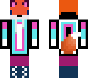 fox in a neon hoodie