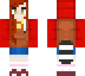 girl in a red panda hoodie