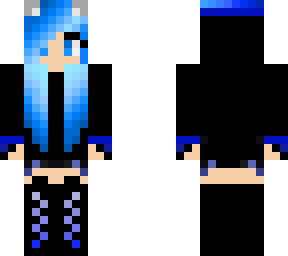 girl in black/blue hoodie