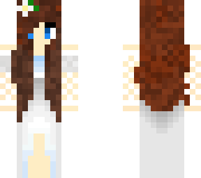 girl with brown hair in a wedding dress