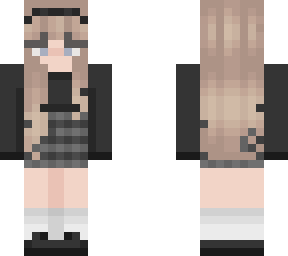 blonde hair w/ plaid skirt